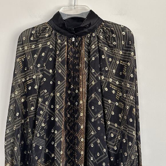 Camilla Ragland Blouse S‎ Cobra King Button Front Long Sleeve Party Luxury Sheer - Picture 3 of 14